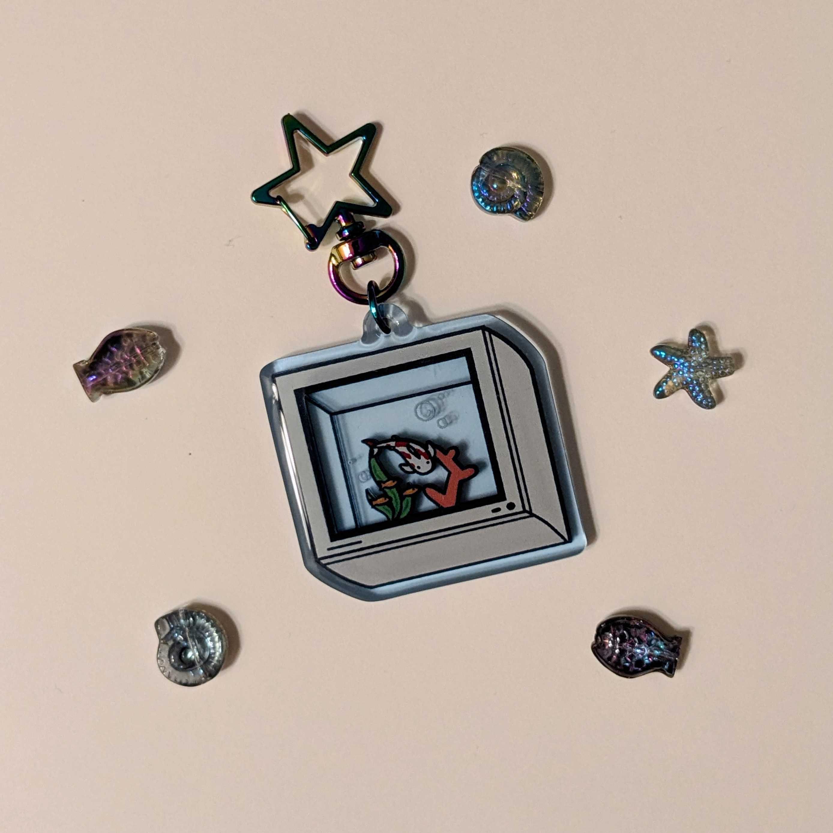 Fish Computer Keychain