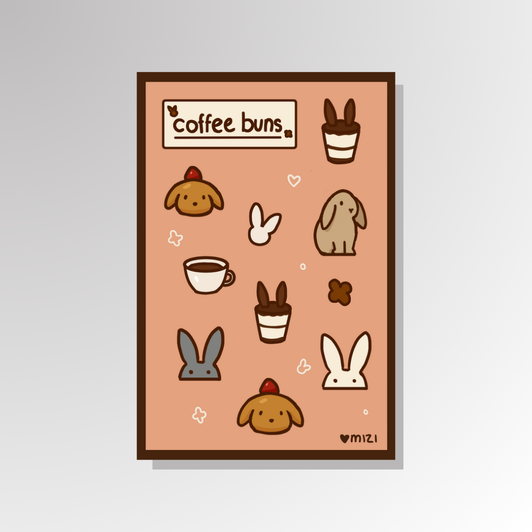 Coffee Buns Sticker Sheet