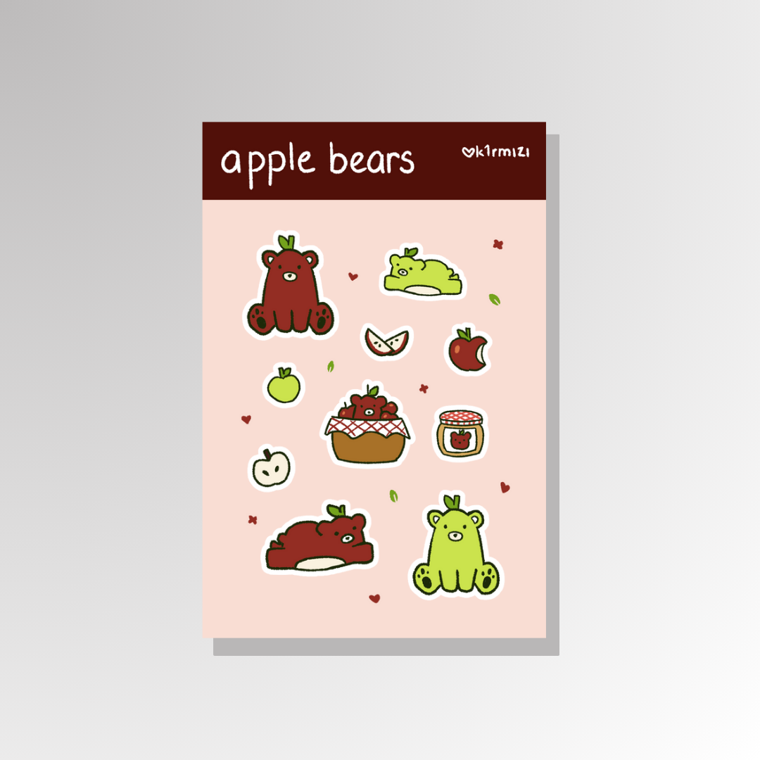 Apple Bears Sticker Sheet