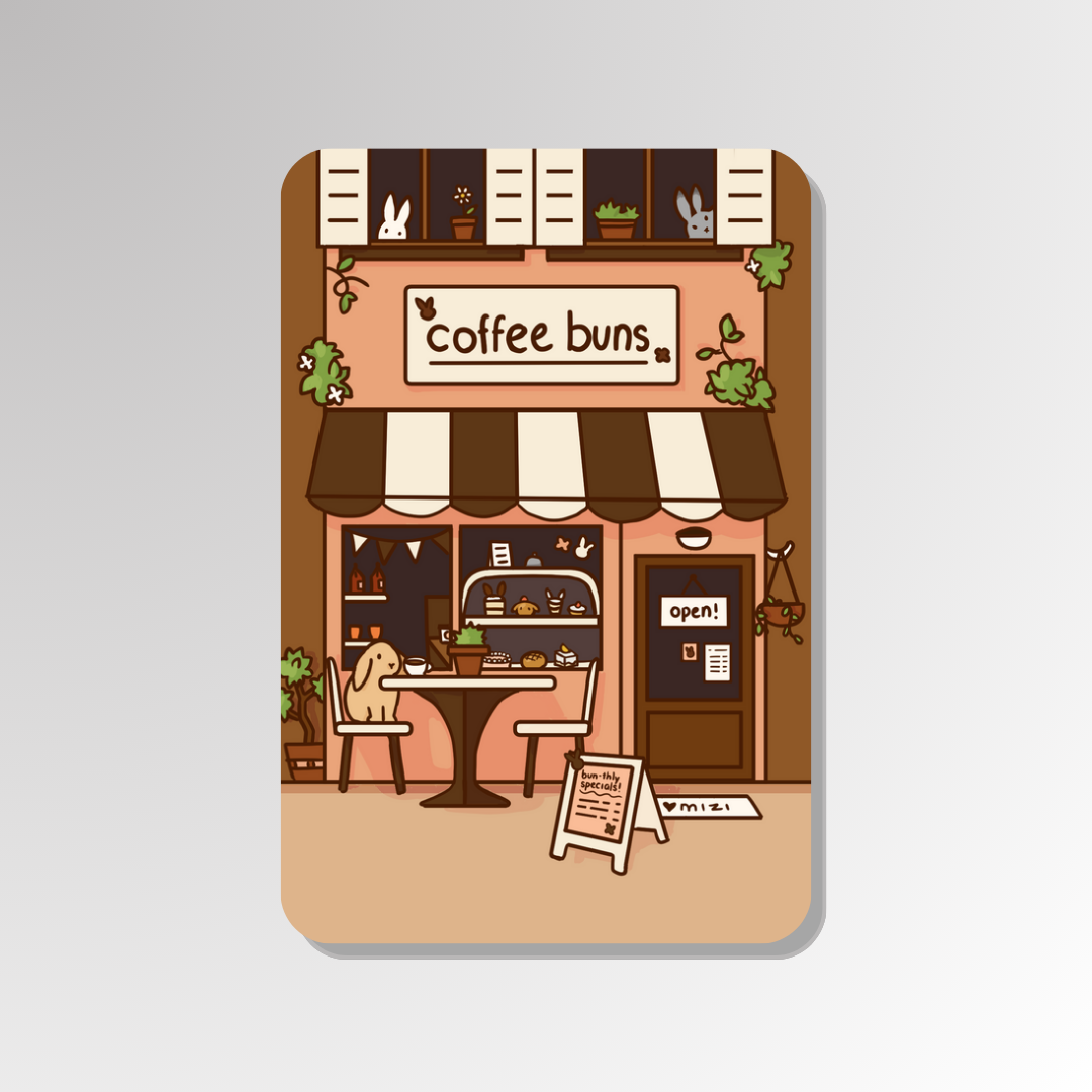 Coffee bun postcard