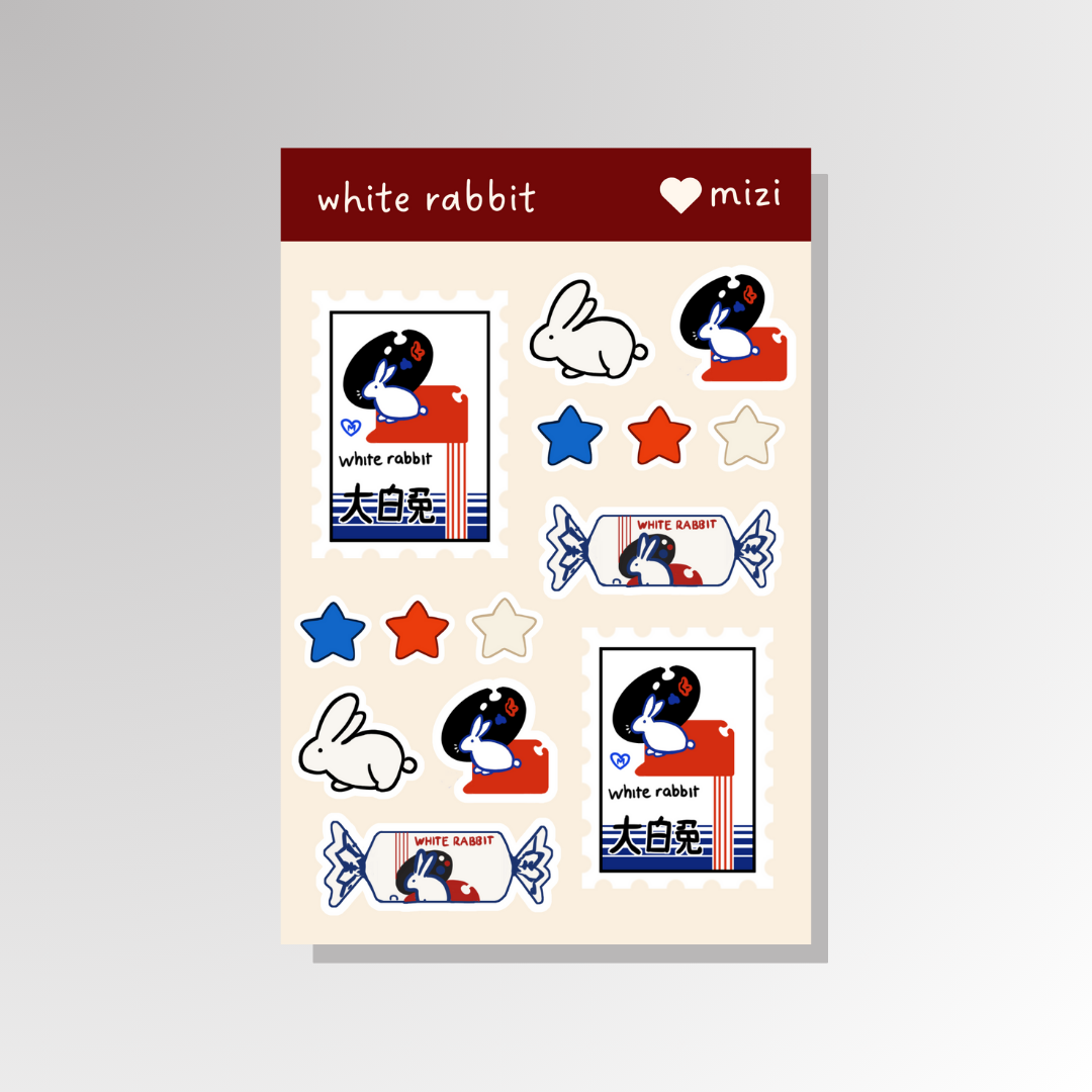 White Rabbit Sticker Sheet