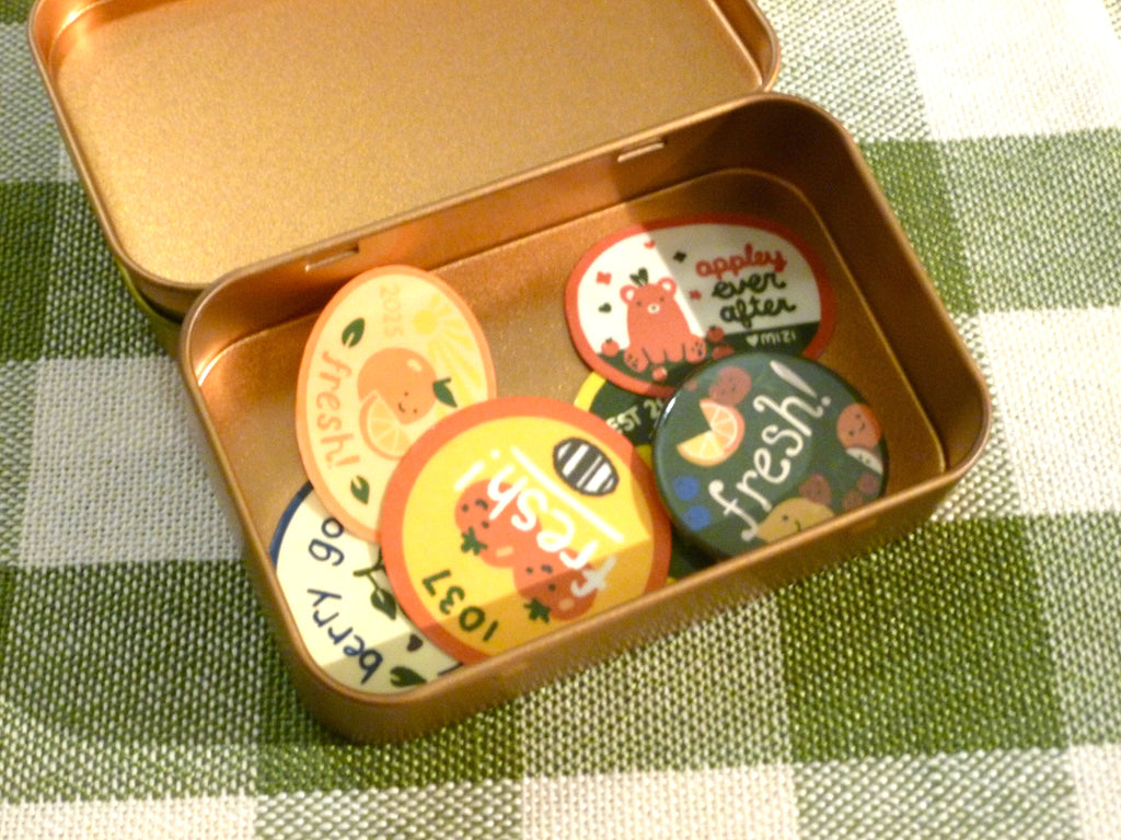 Fresh from the farm sticker tin