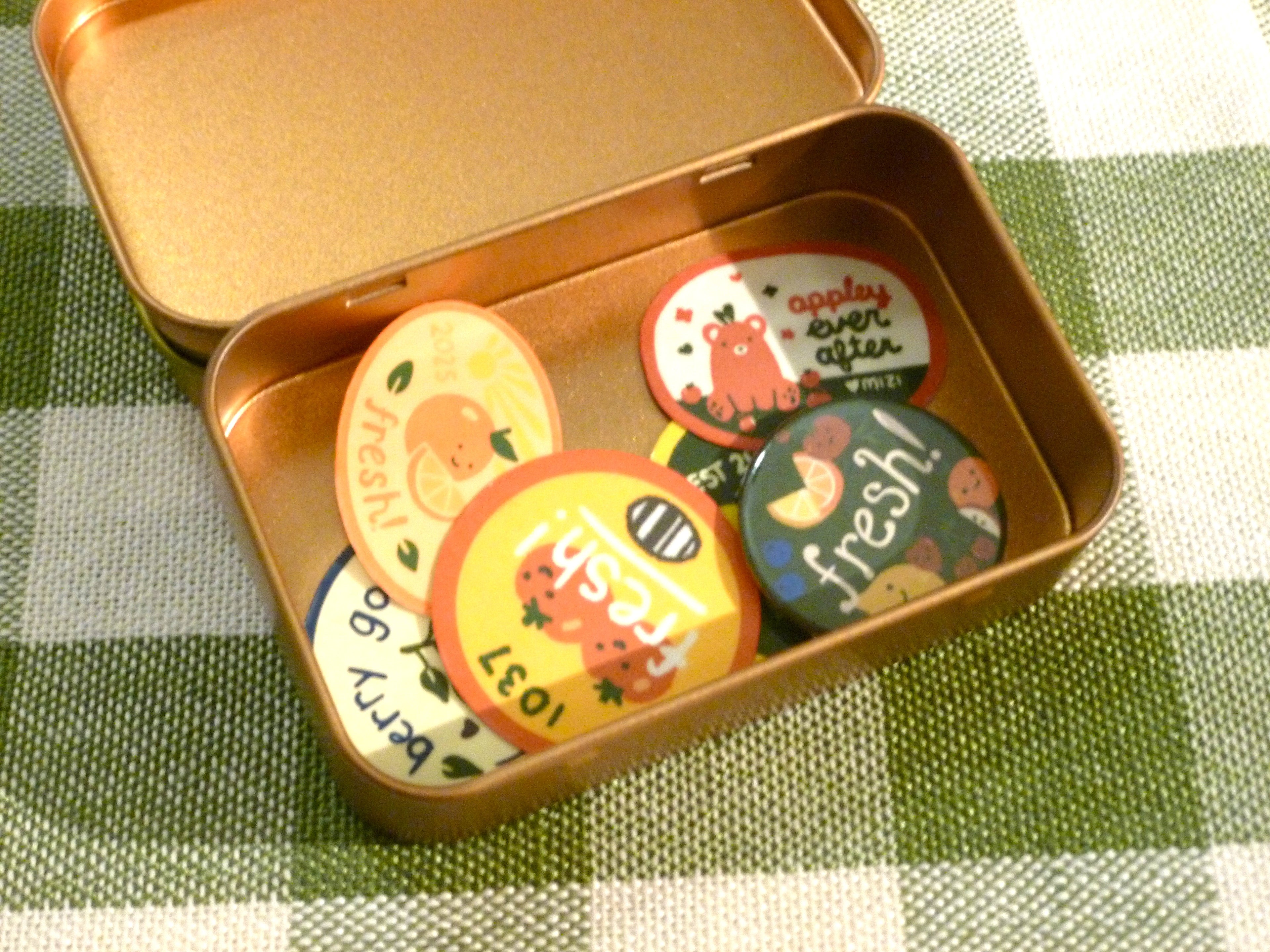 Fresh from the farm sticker tin