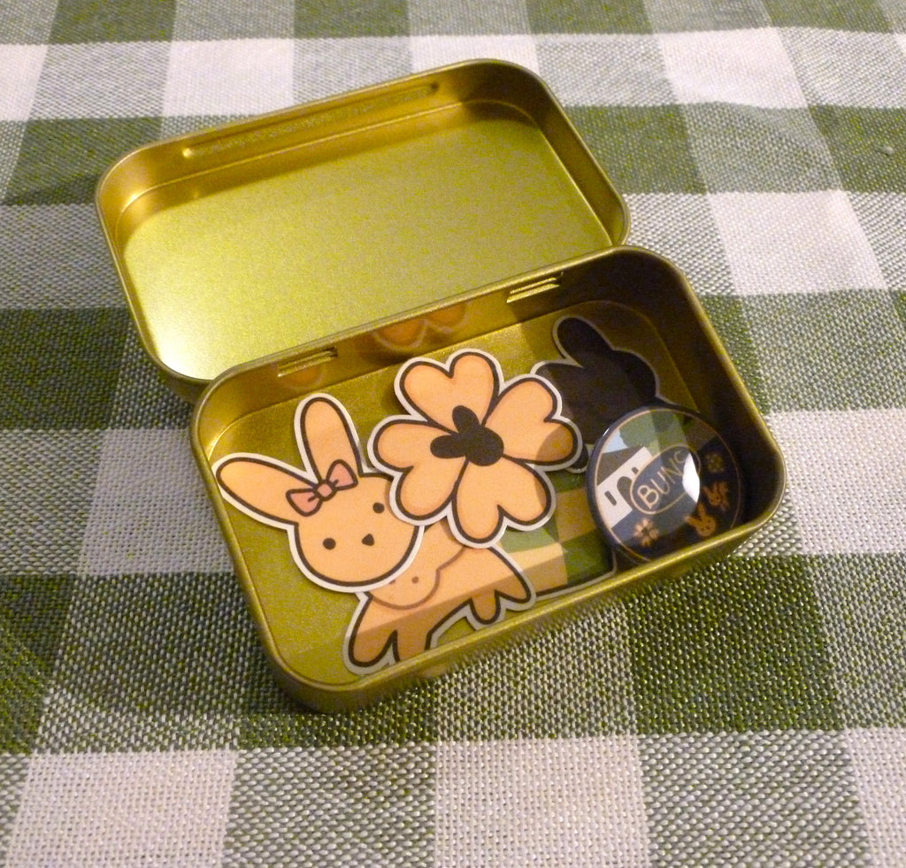 Bun biscuits sticker tin