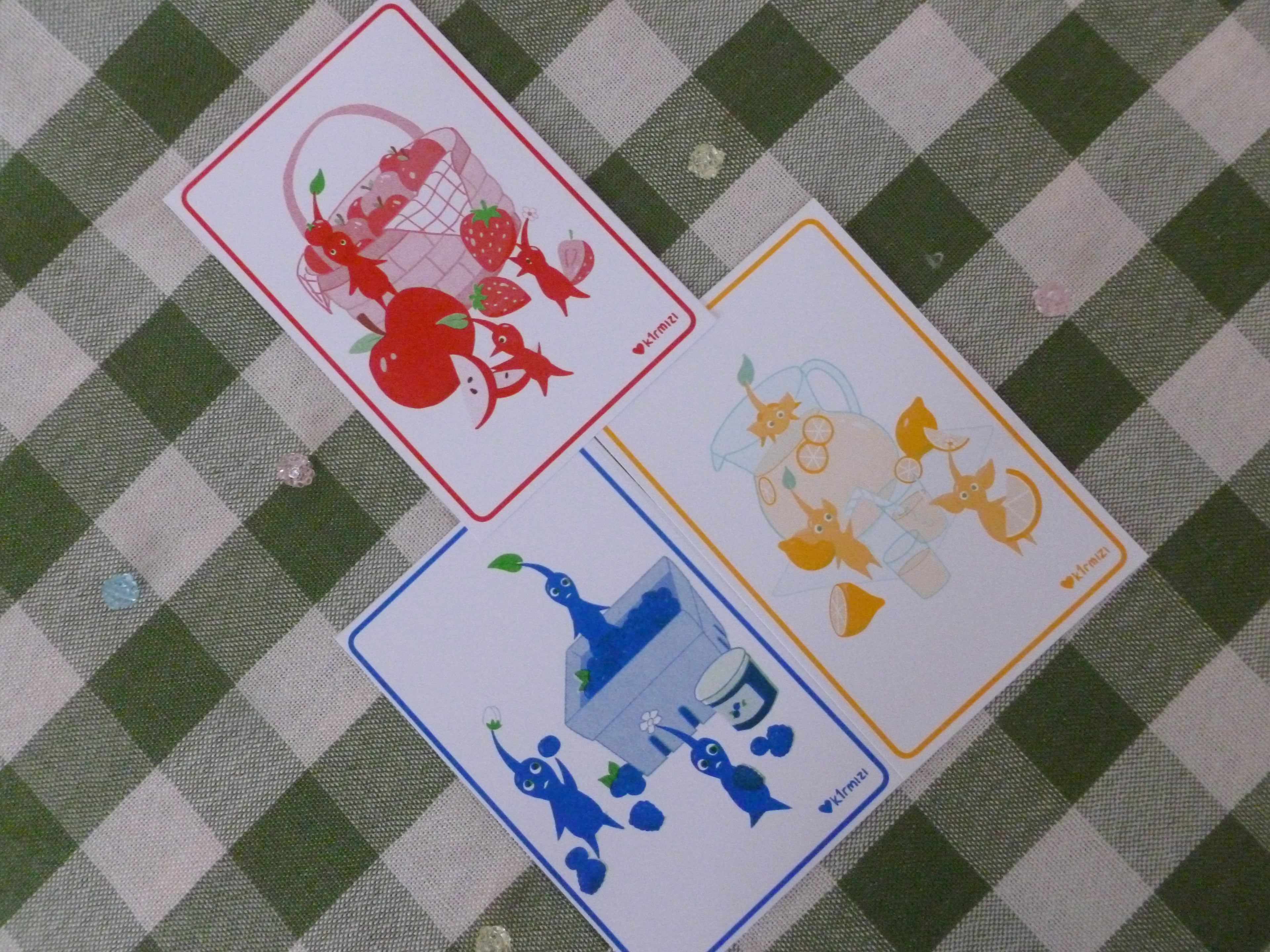 Fruit pikmin postcards