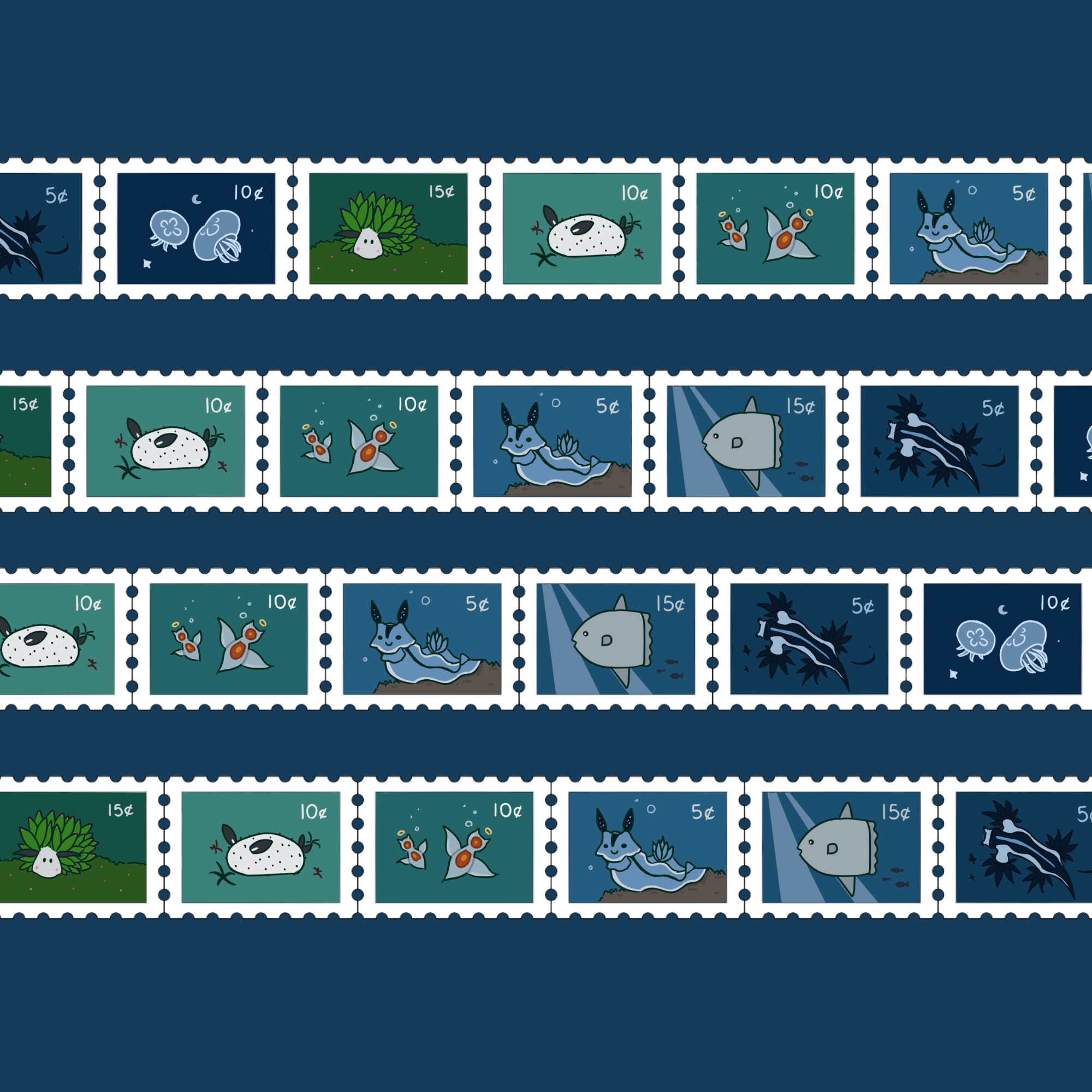 Sea friends stamp washi tape
