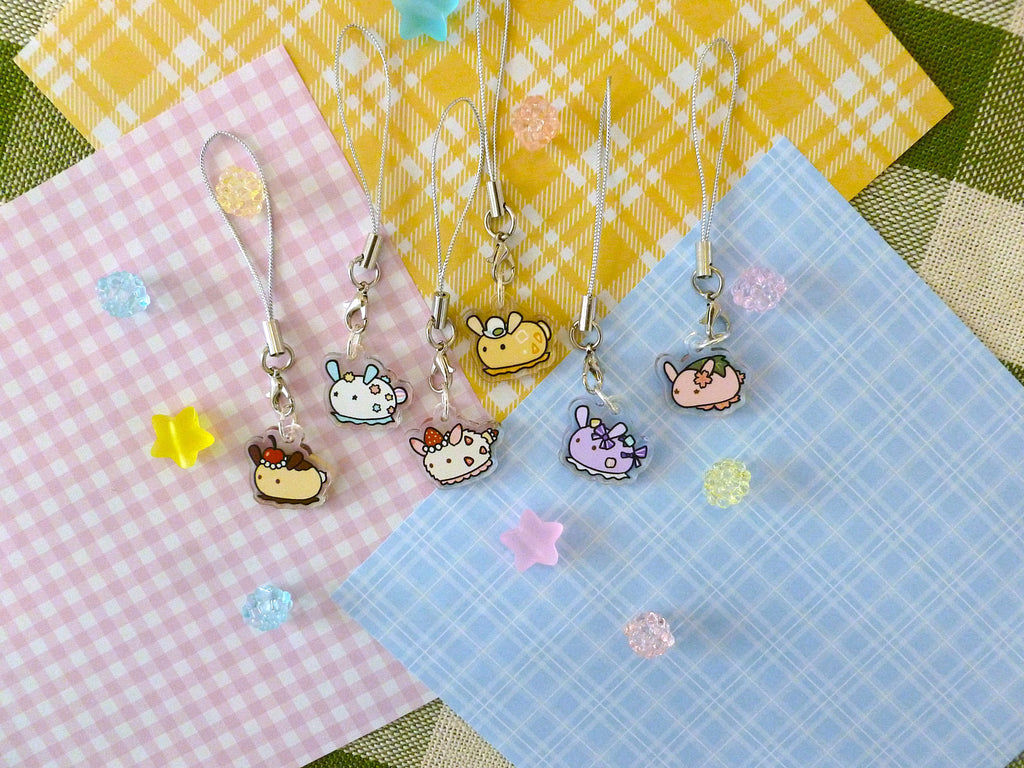 Sea slug phone charms
