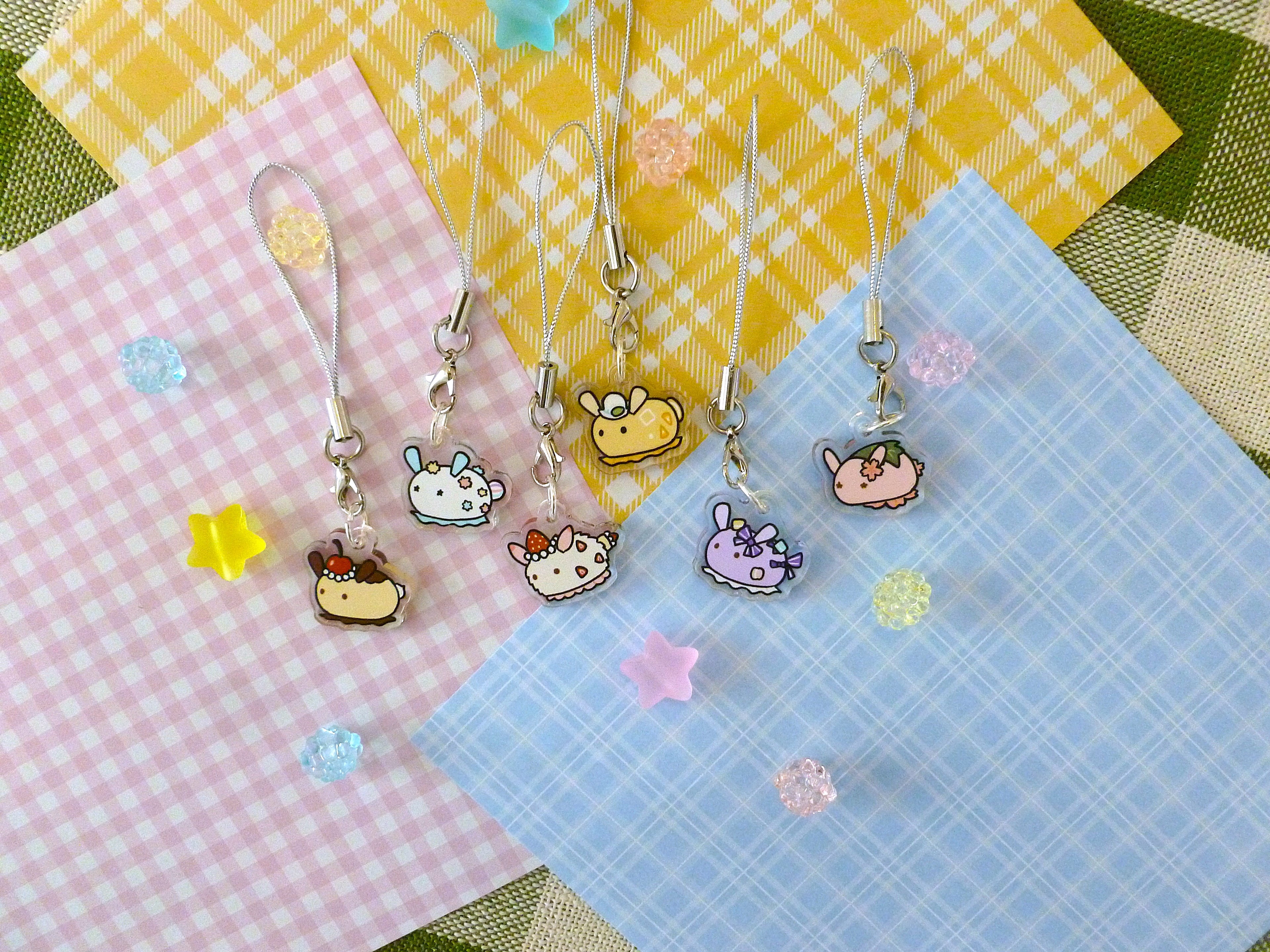 Sea slug phone charms